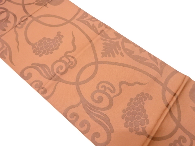 千田重伸製　葡萄唐草模様織出し袋帯